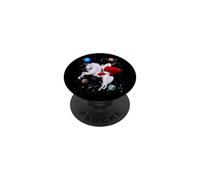 Christmas Santa Riding Unicorn in Space Funny Xmas PopSockets PopGrip Adhésif