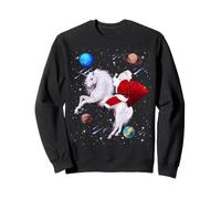 Christmas Santa Riding Unicorn in Space Funny Xmas Sweatshirt