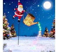 Christmas Santa Solar Kettle Lights Garden,Christmas Solar Kettle Lights Garden Lawn Decorative Light，Santa Kettle Ground Lamp Solar LED Night Light, for Pathway Patio, Walkway-B