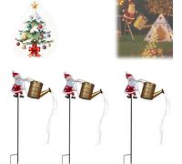 Christmas Santa Solar Kettle Lights, Solar LED Night Light Garden Lawn Decorative Lights, Vintage Waterproof Outdoor Lantern Decoration for Backyard Lawn Patio (3Pcs)