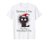 Christmas Saying Cats Christmas is Fine I'm Fine Cat T-Shirt