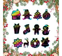Christmas Scratch Painting Set Educational Toys ou Friends, 12pcs DIY Graffiti Scratch Art Crafts Kit pour Les Cadeaux de Noël pour ou Les Artistes Adultes Peuvent être Utilisés