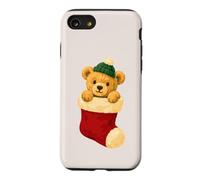 Christmas Season Red Stocking with Teddy Bear Holiday Coque pour iPhone SE (2020) / 7/8