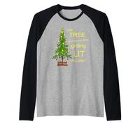 Christmas Shirt Not Only Thing Getting Lit Sapin de Noël Manche Raglan
