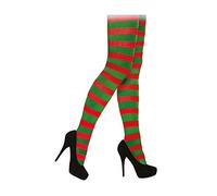 Christmas Shop - Collant rayé de lutin - Femme (Taille unique) (Rouge/vert)