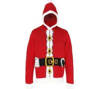 Christmas Shop Sweat à capuche unie en design Père Noël RW3797 (XS) (Rouge)
