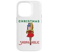 Christmas Shopaholic Melanin Femmes Noir Fille Magique Shopping Coque pour iPhone 14 Pro