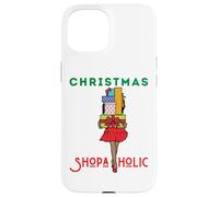 Christmas Shopaholic Melanin Femmes Noir Fille Magique Shopping Coque pour iPhone 15