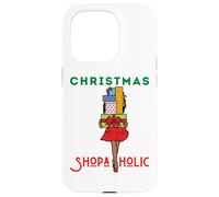 Christmas Shopaholic Melanin Femmes Noir Fille Magique Shopping Coque pour iPhone 15 Pro