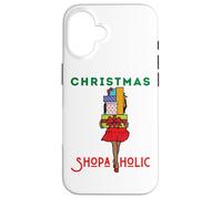Christmas Shopaholic Melanin Femmes Noir Fille Magique Shopping Coque pour iPhone 16