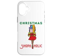 Christmas Shopaholic Melanin Femmes Noir Fille Magique Shopping Coque pour iPhone 16 Plus