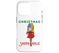 Christmas Shopaholic Melanin Femmes Noir Fille Magique Shopping Coque pour iPhone 16 Pro
