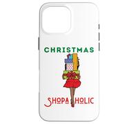 Christmas Shopaholic Melanin Femmes Noir Fille Magique Shopping Coque pour iPhone 16 Pro Max
