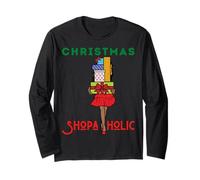 Christmas Shopaholic Melanin Femmes Noir Fille Magique Shopping Manche Longue