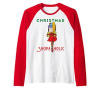 Christmas Shopaholic Melanin Femmes Noir Fille Magique Shopping Manche Raglan
