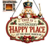 Christmas Sign Front Door - 2D Acrylic Hangable Winter Holiday Wall Decor | Christmas Party Decorations for Holiday Party Home Room Kitchen Apartment Entryway Porch