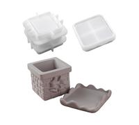 Christmas Silicone Molds | Chimney-Shaped Crafts Making Tool, Reusable Flexible Design with Handmade Trinket Jar Making Mold, Resin Craft Mold for Wax Cement Clay Soap Plaster Jewelry Storage