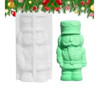 Christmas Silicone Molds, Reusable Nutcracker Mold, Silicone Candle Resin Casting Mold, Christmas Craft Molds with Non-Stick Exterior, for Wax Clay Chocolate Fondant Candy Festive Design