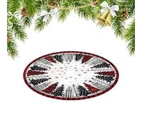 Christmas Skirt Collar - 35.4 inches Plush Printed Base Cover for Cozy Holiday Display, Rustic Farmhouse Accent with Conceal Function, Decorative Prop for Garden Indoor Outdoor Apartment Dormitory