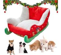 Christmas Sleigh Dog Bed, 2025 New Red Christmas Pet Bed, Holiday Themed Pet House, Washable and Highly Durable for Cats Dogs (M)