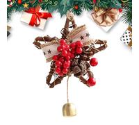 Christmas Small Wreaths for Front Door - Small Wooden Wreath with Artificial Decorations | Holiday Garland Door Wreath for Home Decoration | Indoor Outdoor Christmas Ornaments for Wall and Door Decor