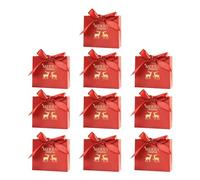 Christmas Snack Bags - Festive Present Wrap | 10 Count Party Pack with Ribbon Closure, Cheerful Pattern & Handy Storage for Traditional Celebrations, Class Exchange and Seasonal Decoration