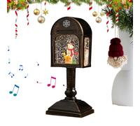 Christmas Snow Globe - 7.09 inches 3D Lantern Figurine for Rotating Musical Display, Decorative Globe with Festive Design for Winter Party, Family, Home, Living Room, Table, Or Mantle