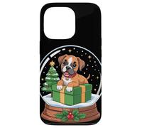 Christmas Snow Globe Boxer Dog X-Mas Tree Coque pour iPhone 13 Pro