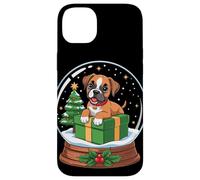 Christmas Snow Globe Boxer Dog X-Mas Tree Coque pour iPhone 14 Plus