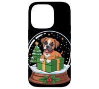 Christmas Snow Globe Boxer Dog X-Mas Tree Coque pour iPhone 14 Pro