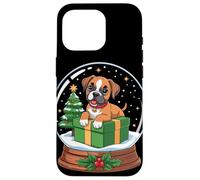 Christmas Snow Globe Boxer Dog X-Mas Tree Coque pour iPhone 16 Pro