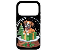 Christmas Snow Globe Boxer Dog X-Mas Tree Coque pour iPhone 17 Pro