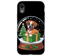 Christmas Snow Globe Boxer Dog X-Mas Tree Coque pour iPhone XR