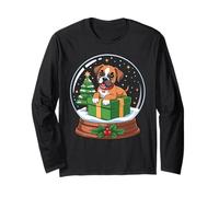 Christmas Snow Globe Boxer Dog X-Mas Tree Manche Longue