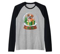 Christmas Snow Globe Boxer Dog X-Mas Tree Manche Raglan