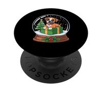 Christmas Snow Globe Boxer Dog X-Mas Tree PopSockets PopGrip Adhésif