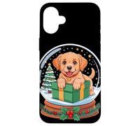 Christmas Snow Globe Golden Retriever X-Mas Tree GR Dog Coque pour iPhone 16 Plus