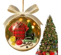Christmas Snow Globe Ornament, 3.94in Holiday Sewing Snow Globe Clear Ornaments, Ball Craft Decoration Hangable Keepsake for Tailor Shop Art School Home Balcony Patio Garden Farmhouse Use