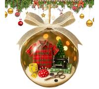 Christmas Snow Globe Ornement - 10 Cm ABS Resin Holiday Couse Snowball Decoration 100g Savouinage Suspendu | Décor D'arbre Saisonnier Pour Le Bureau À Domicile Farmhouse Patio Balcon Célébration De La