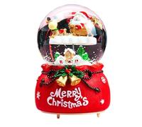Christmas Snowball Santa Music Box With Music And Girl Boy Child Granddaughter Baby Birthday Musical Resin/Glass Support Pc Portable Bois (A, A)