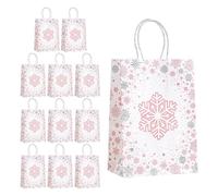 Christmas Snowflake Bags - 12 Pieces Printed Holiday Treat Bags, 12 Pcs Printed Snowflakes Bag - Holiday Treat Bag,Snowflake Christmas Wrapping | Festive Gift Packaging For Thanksgiving Young People E