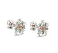 Christmas Snowflake Petites boucles d'oreilles pour femmes Tiny Tiny 20g Cartilage vis en dos tragus hélice barbell Piercing corps délicat mignon mode cubique zircone bijoux cadeaux fille bff