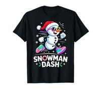 Christmas Snowman Dash Running Runner Marathon Team Costume T-Shirt