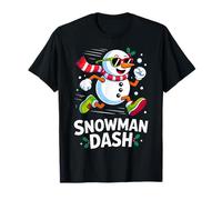 Christmas Snowman Dash Running Runner Marathon Team Costume T-Shirt
