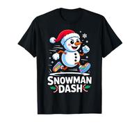 Christmas Snowman Dash Running Runner Marathon Team Costume T-Shirt