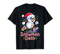 Christmas Snowman Dash Running Runner Marathon Team Costume T-Shirt