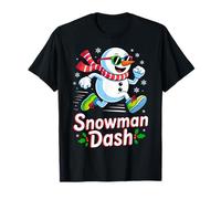 Christmas Snowman Dash Running Runner Marathon Team Costume T-Shirt