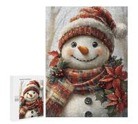 Christmas Snowman Decoration Puzzle 1000 Pièces Educa Jouet en Bois Cadeau Unique Décoration Intérieure Jeu Éducatif Challenge Toy Adultes Et Enfants À Partir De 14 Ans 500 PCS