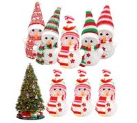 Christmas Snowman Light 8pcs 5cm / 1, 97 Pouce Couchette de Dessin animé Batterie décorative Powered Ambient Lights for Party Party, Ornements de Noël