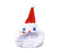 Christmas Snowman Pet Hat Soft Plush Costume Fits for Cats | Ultra soft plush snowman hat for comfort, perfect for holiday pet photography, fits cats and small to medium dogs White